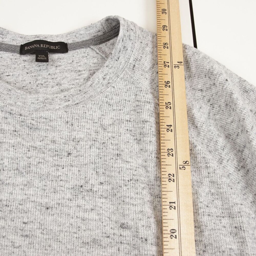 Banana Republic Brushed Waffleknit Long Sleeve Light Gray Speckle Shirt Mens XXL - Picture 4 of 8